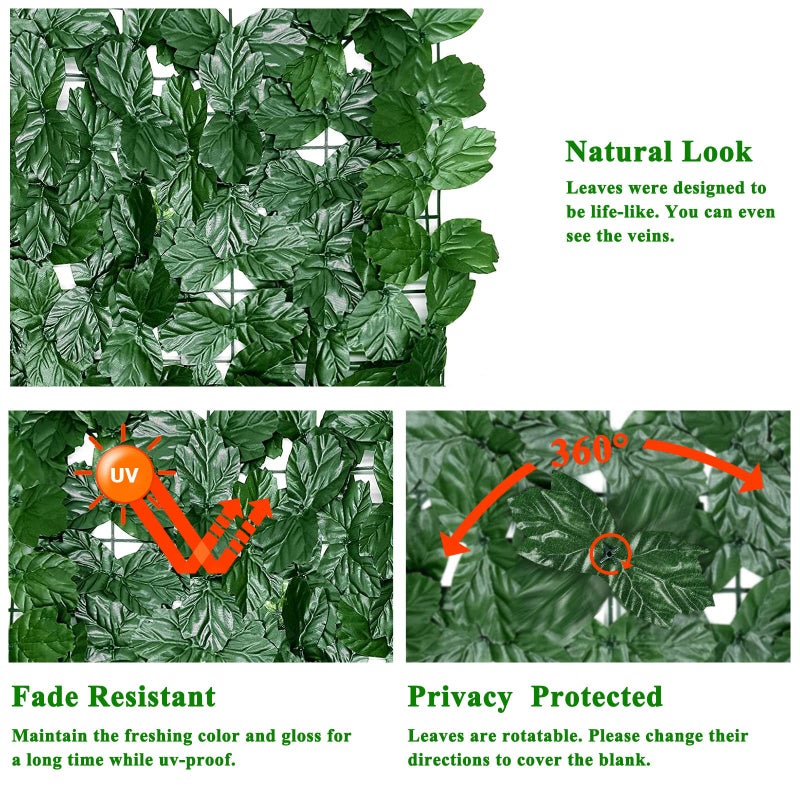 iCover Artificial Ivy Privacy Screen for Fence, 39x118in Strengthened Joint Prevent Leaves Falling Off, Faux Hedge Panels Greenery Vines, Decorative Fences for Outdoor Garden - Image 3